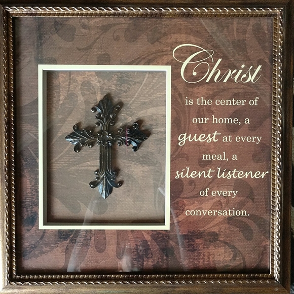 Kirklands Art Christ Is The Center Of Our Homew Cross Brown Bronze